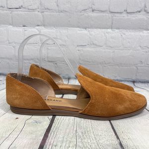 Lucky Brand Flats Women's 8.5 Jinree Brown Suede D’orsay Ballet Shoes